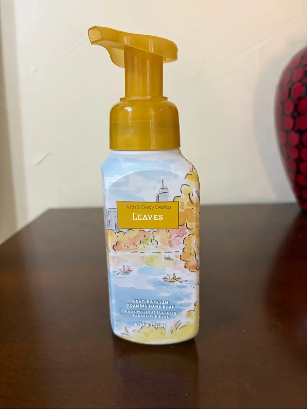 Bath & Body Works Leaves Scented 3 Wick Candle and Foaming Hand Soap Set